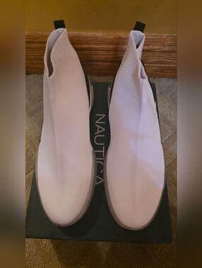 Nautica Slip-On Knit Sneakers White